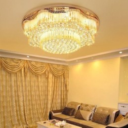現代的なフラッシュマウントクリスタルシーリングライト高級ラウンド照明