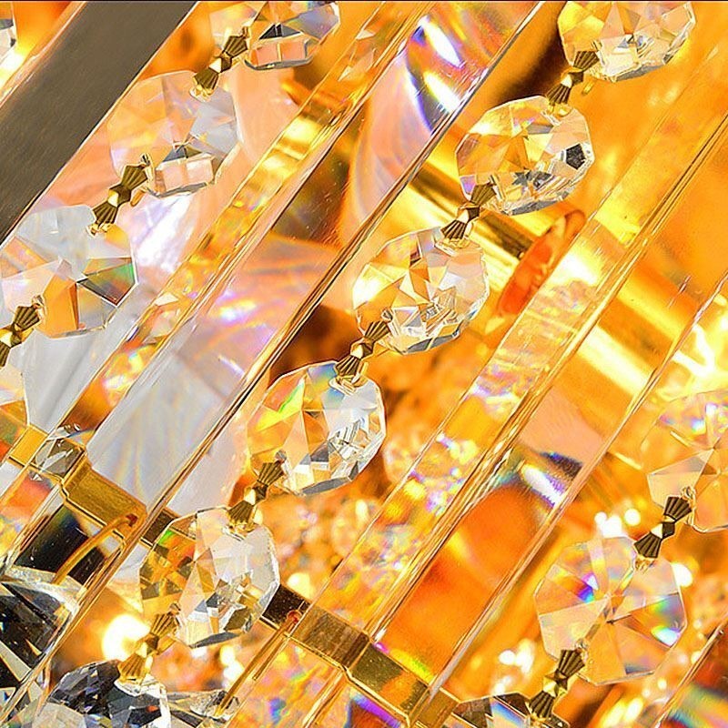 優雅なフラッシュマウントライトゴールドクリスタルシーリングライト