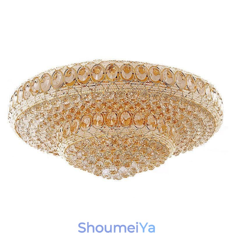 高級クリスタル天井ライト ヨーロッパの丸型フラッシュマウント照明