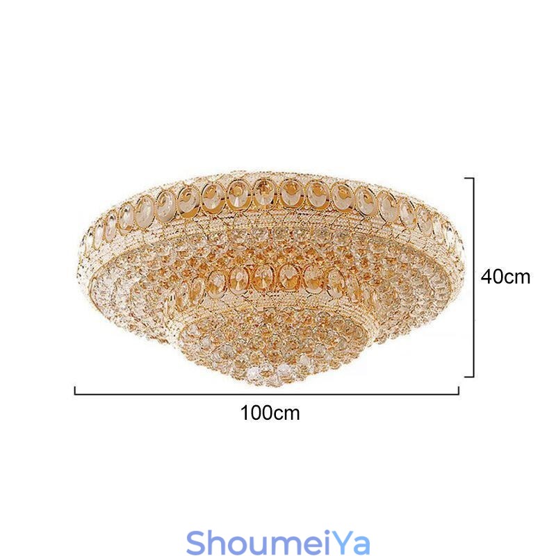高級クリスタル天井ライト ヨーロッパの丸型フラッシュマウント照明