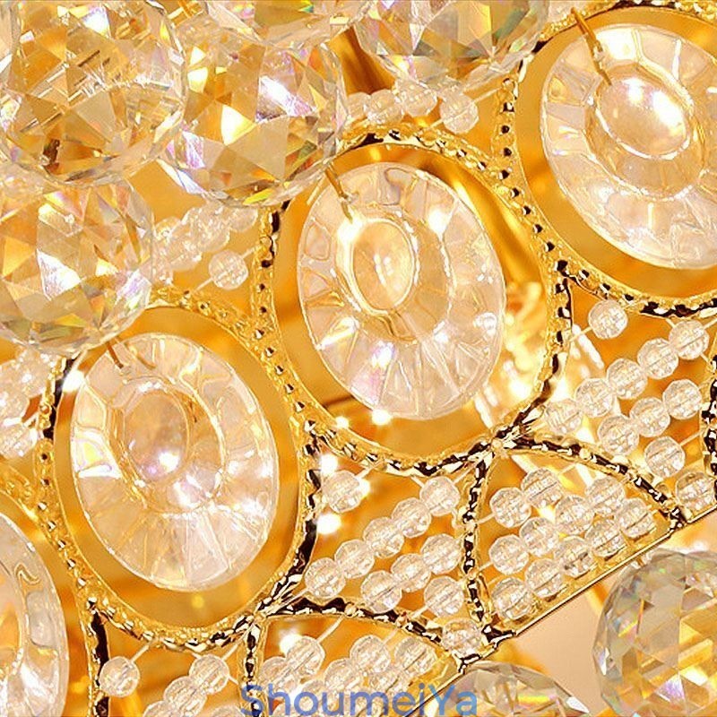 高級クリスタル天井ライト ヨーロッパの丸型フラッシュマウント照明