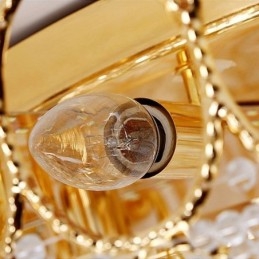 高級クリスタル天井ライト ヨーロッパの丸型フラッシュマウント照明