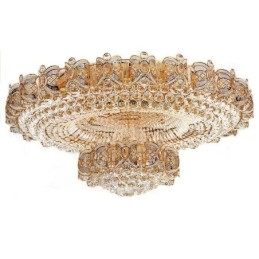 モダンなゴールドクリスタル天井ライトラウンドフラッシュマウント照明