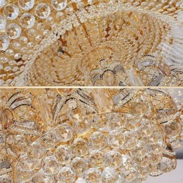 モダンなゴールドクリスタル天井ライトラウンドフラッシュマウント照明