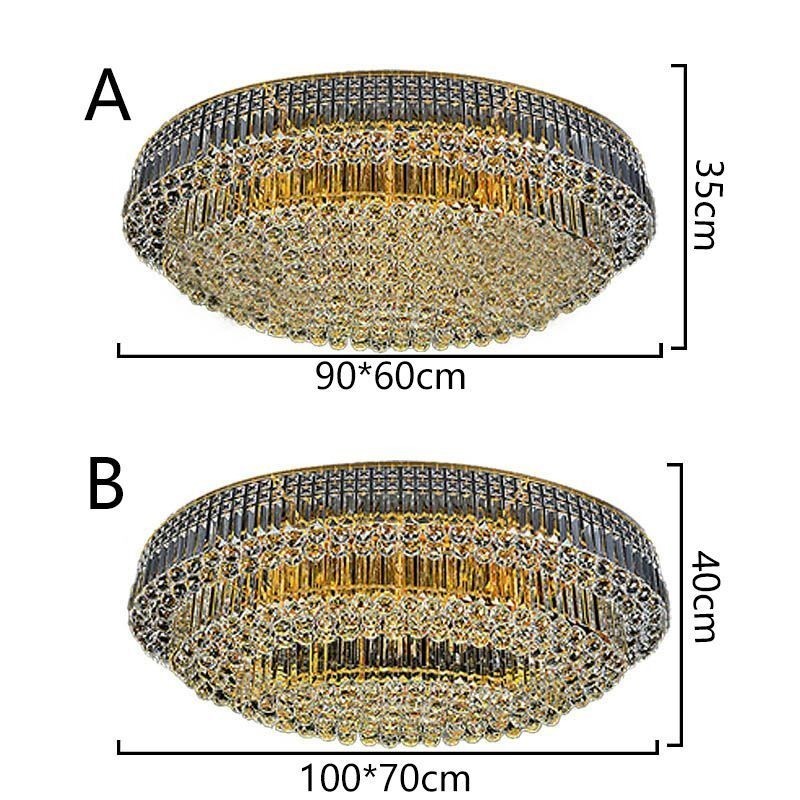 フラッシュマウントクリスタルシーリングライトヨーロピアンオーバルライト