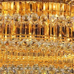 フラッシュマウントクリスタルシーリングライトヨーロピアンオーバルライト