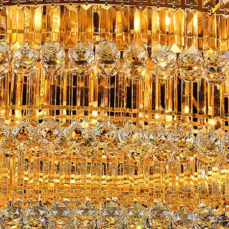 フラッシュマウントクリスタルシーリングライトヨーロピアンオーバルライト