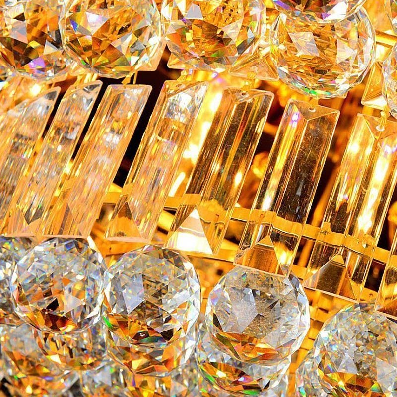 フラッシュマウントクリスタルシーリングライトヨーロピアンラウンド照明