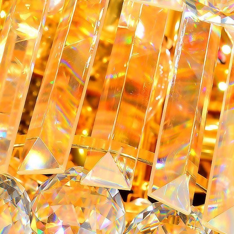 フラッシュマウントクリスタルシーリングライトヨーロピアンラウンド照明