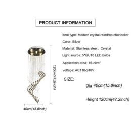 エレガントなクリスタルシャンデリアレインドロップ天井照明玄関