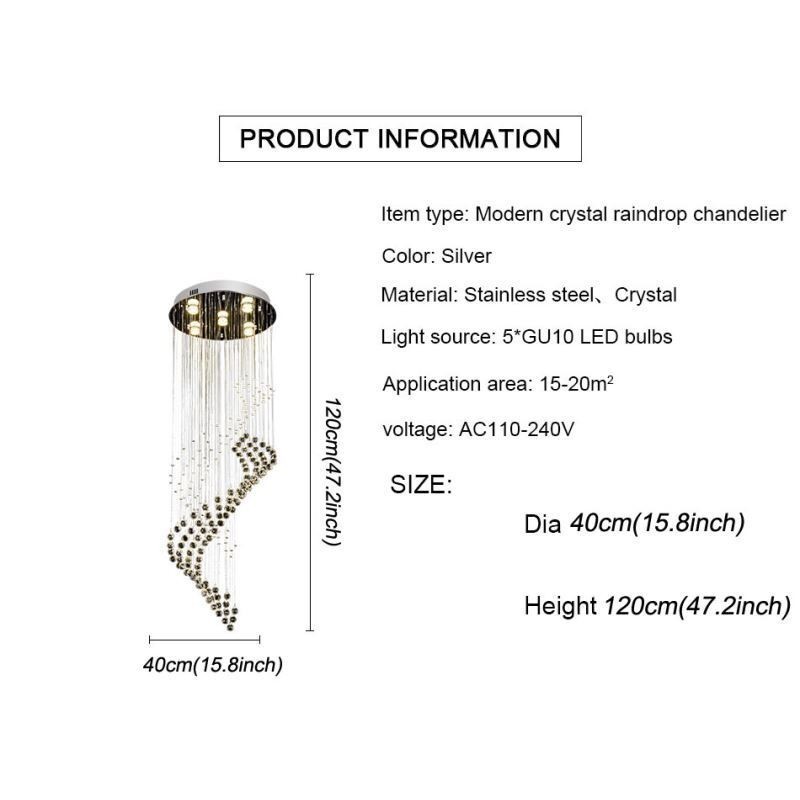 エレガントなクリスタルシャンデリアレインドロップ天井照明玄関