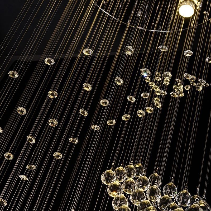 エレガントなクリスタルシャンデリアレインドロップ天井照明玄関