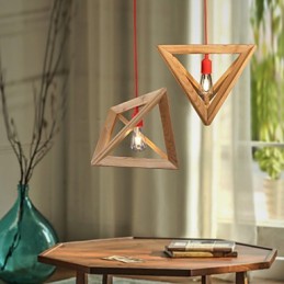 北欧風木製シャンデリア カフェ 衣類 クリエイティブ レトロ 装飾 オーク シャンデリア