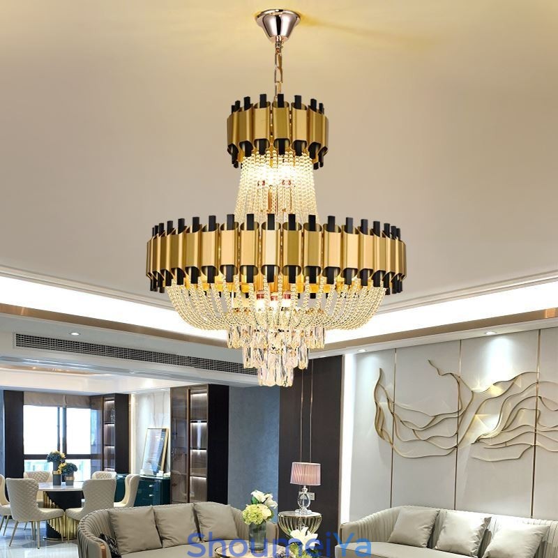 クリスタルペンダントライト ゴールド 高級装飾天井ランプ