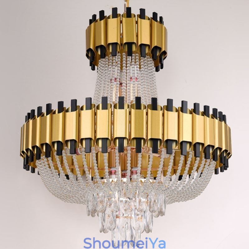 クリスタルペンダントライト ゴールド 高級装飾天井ランプ