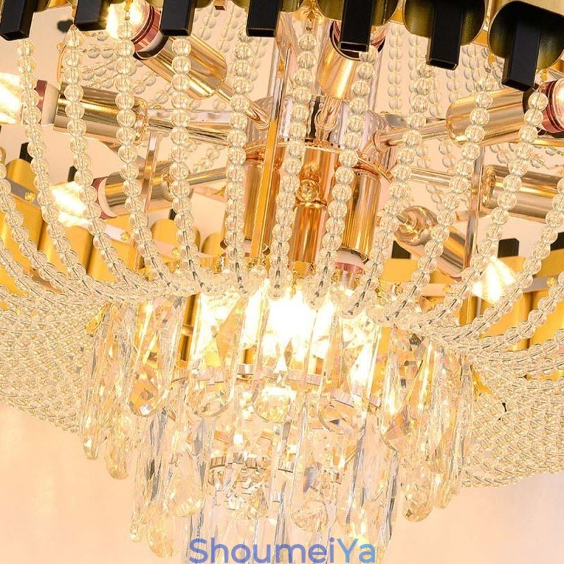 クリスタルペンダントライト ゴールド 高級装飾天井ランプ