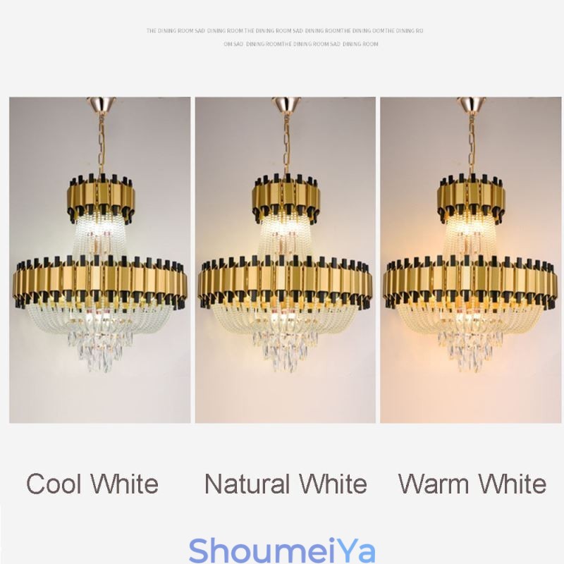 クリスタルペンダントライト ゴールド 高級装飾天井ランプ