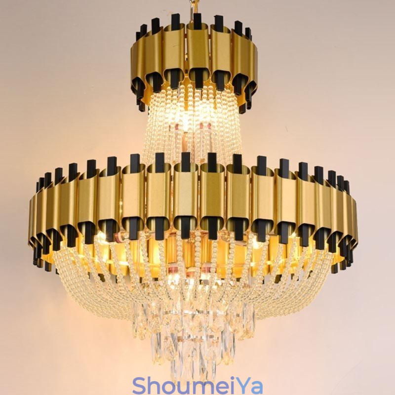 クリスタルペンダントライト ゴールド 高級装飾天井ランプ