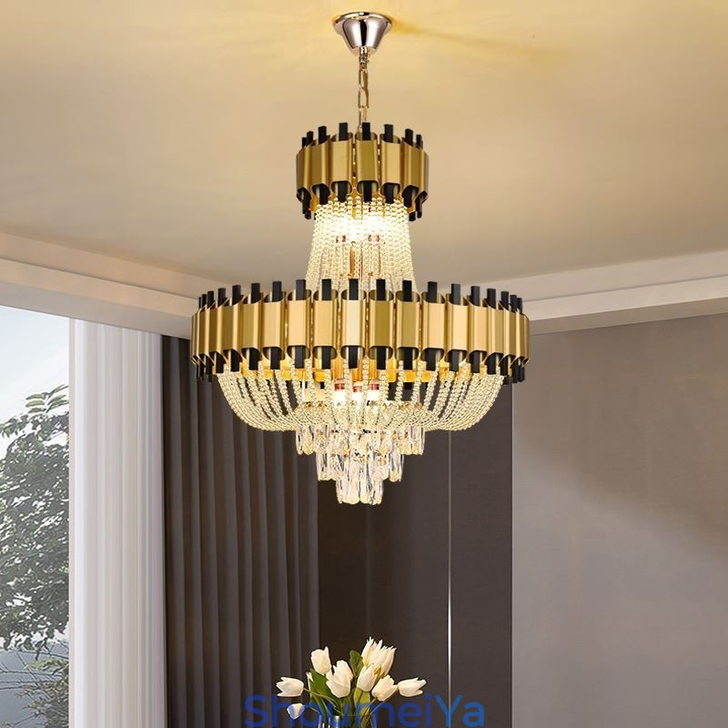 クリスタルペンダントライト ゴールド 高級装飾天井ランプ