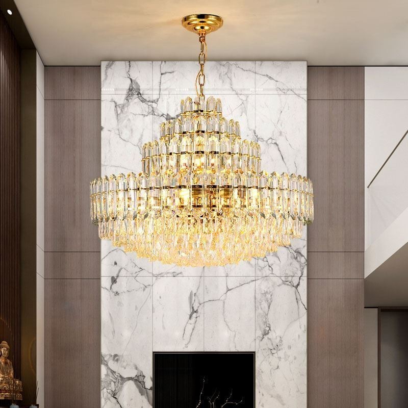 クリスタルペンダントライト 4層 高級装飾天井ライト 80cm