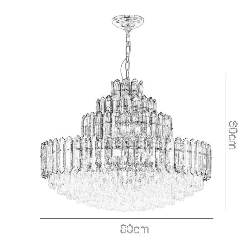 クリスタルペンダントライト 4層 高級装飾天井ライト 80cm