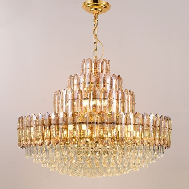 クリスタルペンダントライト 4層 高級装飾天井ライト 80cm