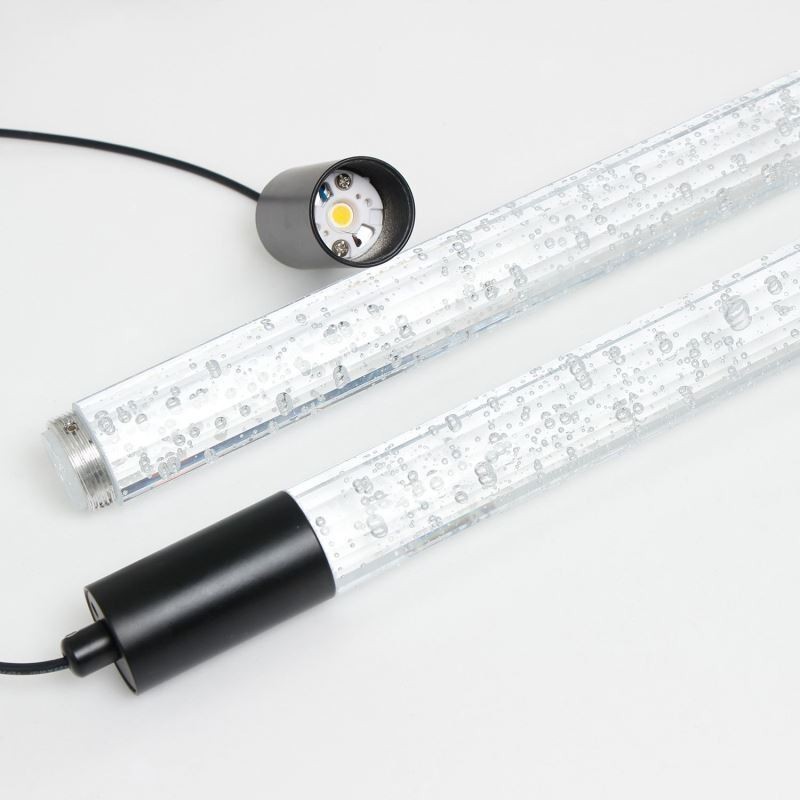 ペンダントライト ブラッククリスタルコラムクラスター天井ライト