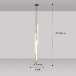 天井照明 クリエイティブライン 竹製吊り下げライト ブラック ゴールド