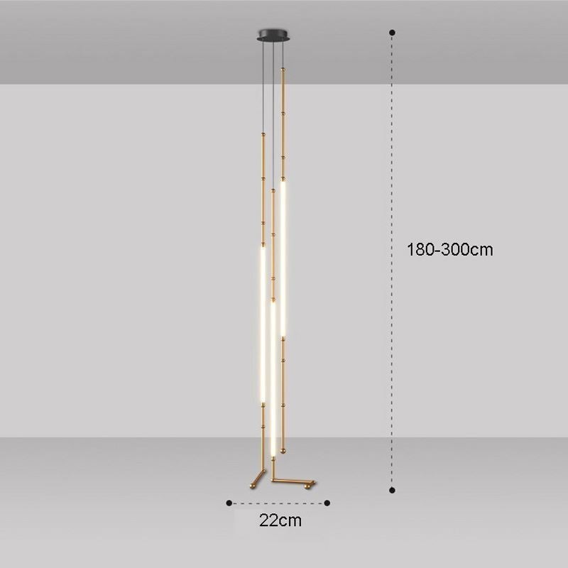 天井照明 クリエイティブライン 竹製吊り下げライト ブラック ゴールド