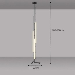 天井照明 クリエイティブライン 竹製吊り下げライト ブラック ゴールド