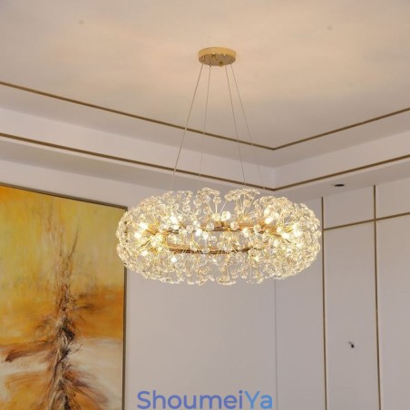 ペンダントライト モダン ミニマリスト 錬鉄製 円形 サンフラワー 天井ライト