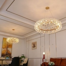 ペンダントライト モダン ミニマリスト 錬鉄製 円形 サンフラワー 天井ライト