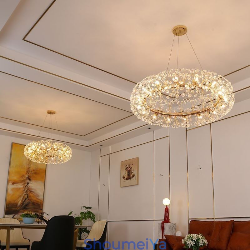 ペンダントライト モダン ミニマリスト 錬鉄製 円形 サンフラワー 天井ライト