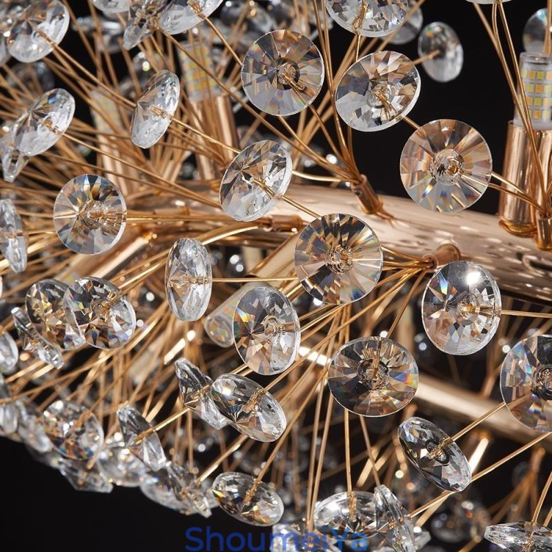 ペンダントライト モダン ミニマリスト 錬鉄製 円形 サンフラワー 天井ライト