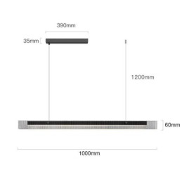 ペンダントライト 100CM ガラス天井ライト 無段階調光 リモコン付き