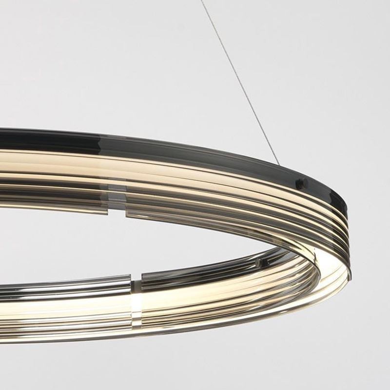 ガラス天井ライト 60+80CM サークル装飾 ダブルサークルペンダントライト 三色調光