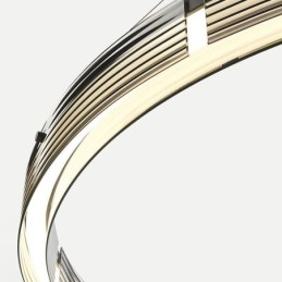 ガラス天井ライト 60+80CM サークル装飾 ダブルサークルペンダントライト 三色調光