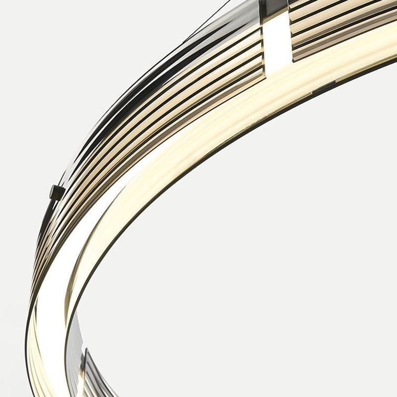 ガラス天井ライト 60+80CM サークル装飾 ダブルサークルペンダントライト 三色調光