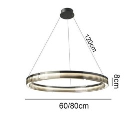 ペンダントライト 60 80CM 円形ガラス天井ランプ 三色調光