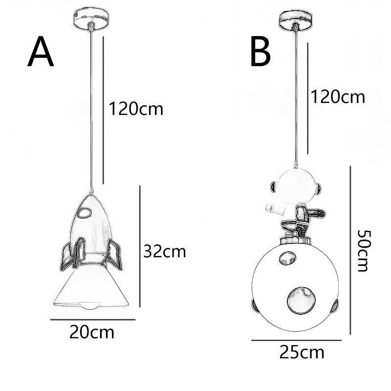 ミニマリストペンダントライト 錬鉄製ムーンランディング小型天井ライト