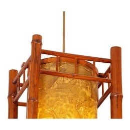 レトロランタン木製竹シャンデリア