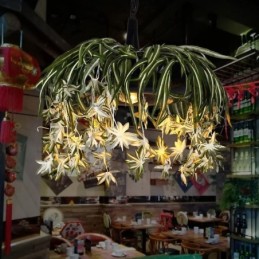 ホームペンダントランプ インダストリアルスタイル 人工植物装飾シャンデリア