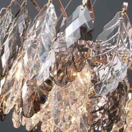 ヨーロピアンアイアンペンダントライトクリエイティブガラスリーフシャンデリア