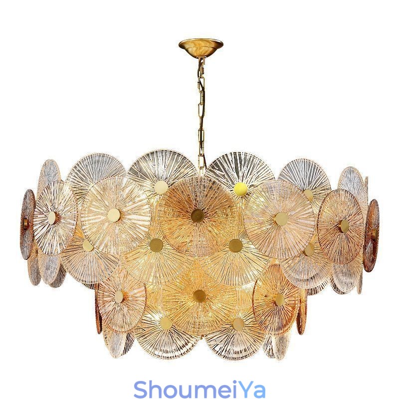 モダンなスパークディスクシャンデリア花火ガラスペンダントランプホームデコ照明