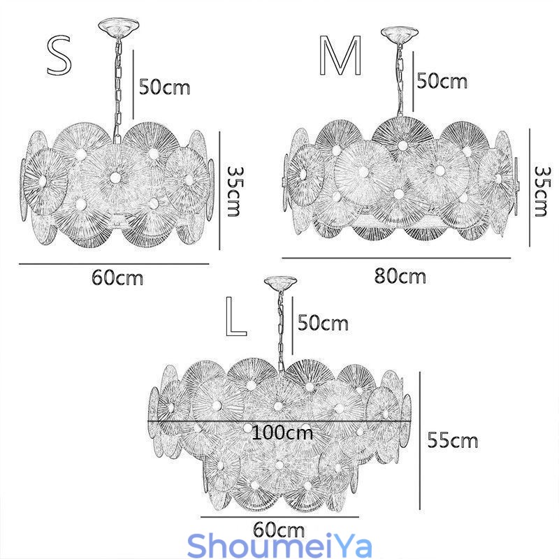 モダンなスパークディスクシャンデリア花火ガラスペンダントランプホームデコ照明