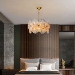 モダンなスパークディスクシャンデリア花火ガラスペンダントランプホームデコ照明