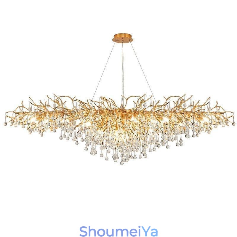 高級クリスタルシャンデリア ゴールド モダン 天井吊り下げランプ ダイニング