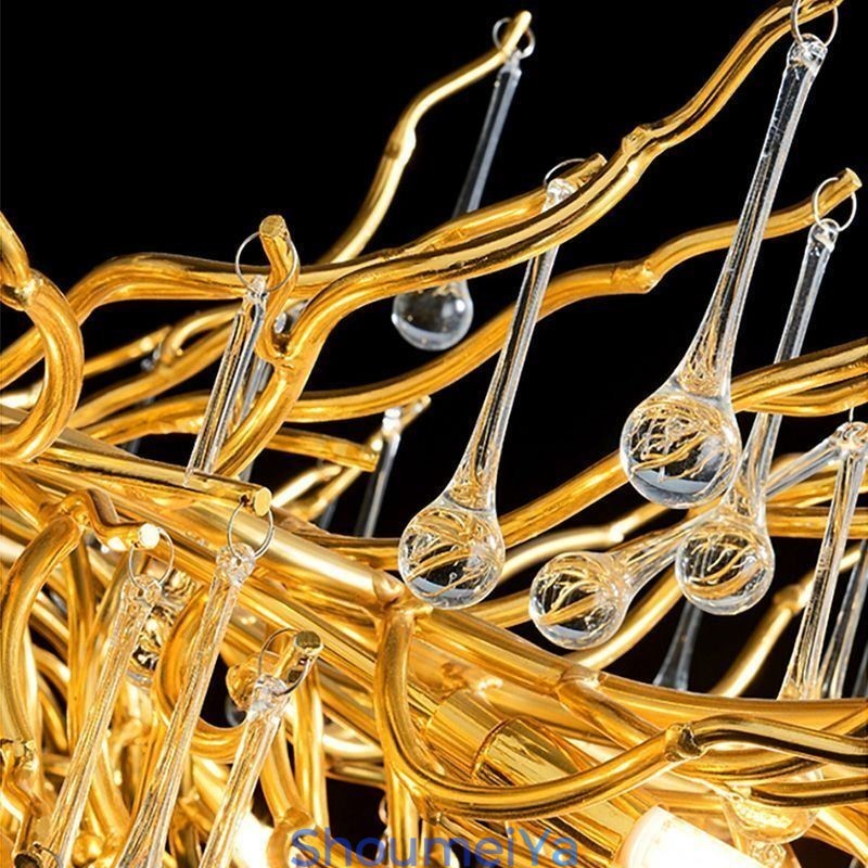 高級クリスタルシャンデリア ゴールド モダン 天井吊り下げランプ ダイニング