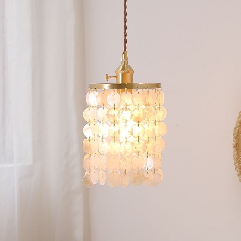 モダンクラシックシャンデリアホワイトシェルシェードペンダント照明ランプ天井