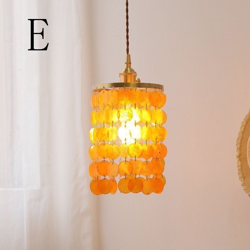 モダンクラシックシャンデリアホワイトシェルシェードペンダント照明ランプ天井